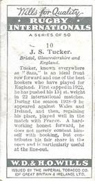 1929 Wills's Rugby Internationals #10 Sam Tucker Back